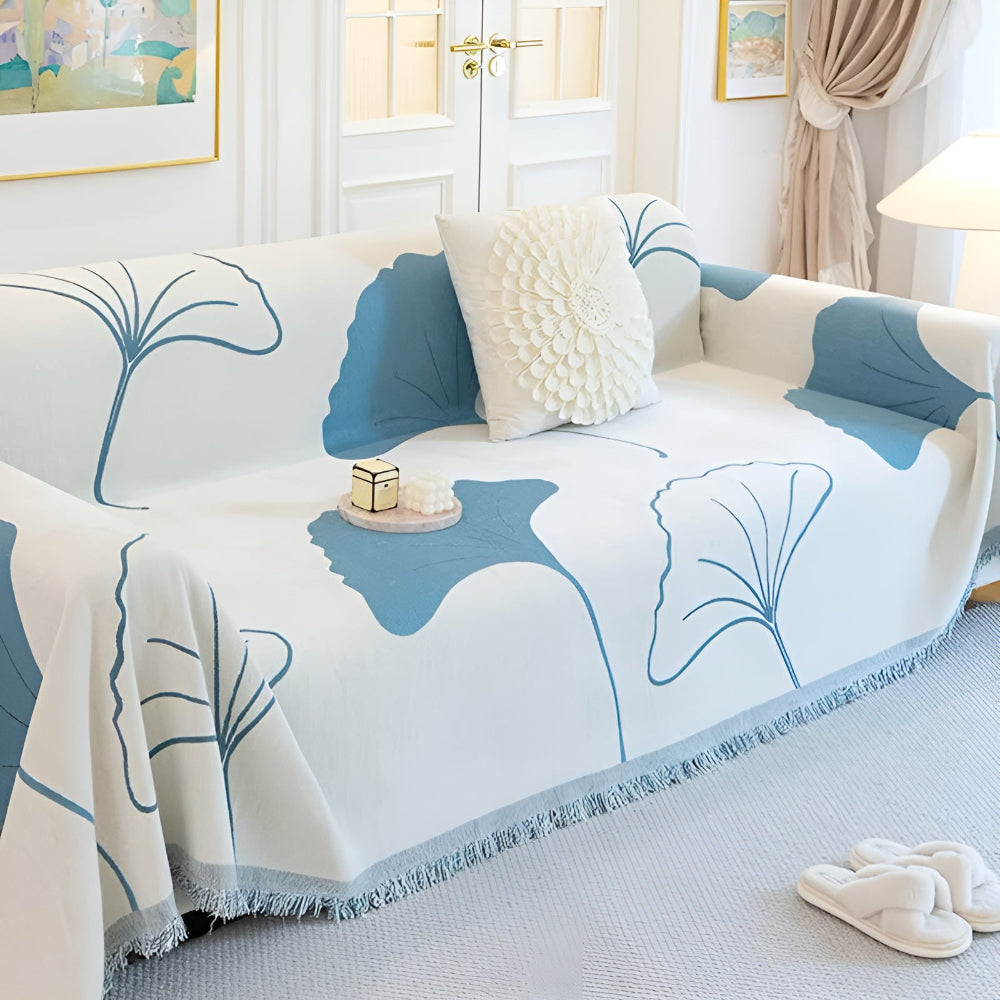 Sofa Cover Chenille Ginkgo Leaf Machine Washable