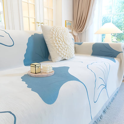 Sofa Cover Chenille Ginkgo Leaf Machine Washable