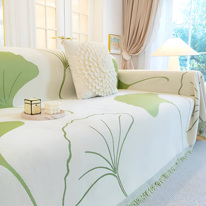 Sofa Cover Chenille Ginkgo Leaf Machine Washable