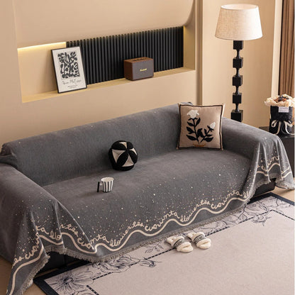 Sofa Cover Chenille Glittering Cursive Machine Washable
