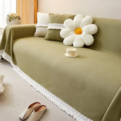Sofa Cover Chenille Lace Edge Non-Slip & Machine Washable