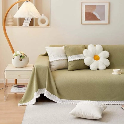 Sofa Cover Chenille Lace Edge Non-Slip & Machine Washable