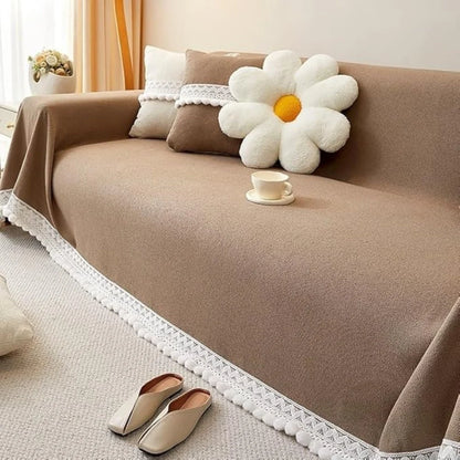 Sofa Cover Chenille Lace Edge Non-Slip & Machine Washable