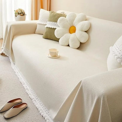 Sofa Cover Chenille Lace Edge Non-Slip & Machine Washable