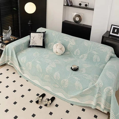 Sofa Cover Chenille Leaf Pattern Anti-Slip & Machine Washable