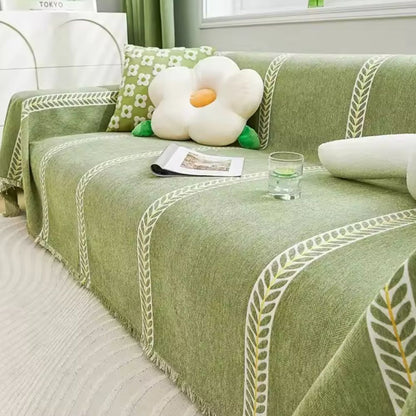 Sofa Cover Chenille Leaf Pattern Non-Slip & Machine Washable