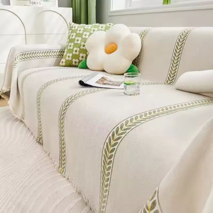 Sofa Cover Chenille Leaf Pattern Non-Slip & Machine Washable