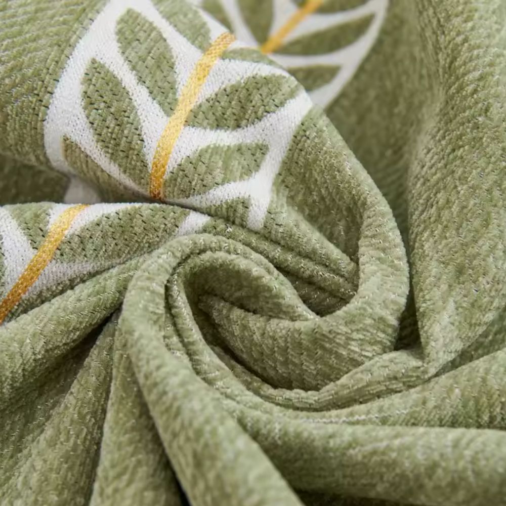 Sofa Cover Chenille Leaf Pattern Non-Slip & Machine Washable