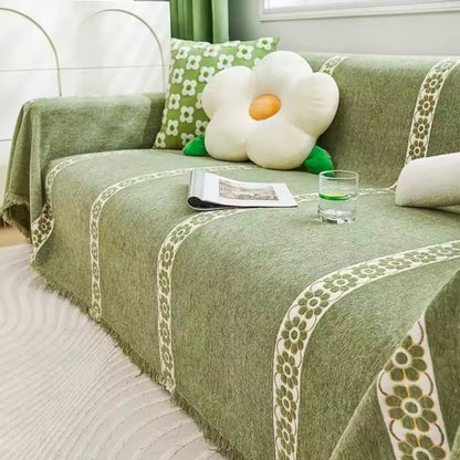 Sofa Cover Chenille Leaf Pattern Non-Slip & Machine Washable