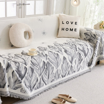 Sofa Cover Chenille Leaf Pattern Non-Slip Machine Washable