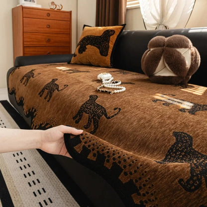 Sofa Cover Chenille Microfiber Non-Slip
