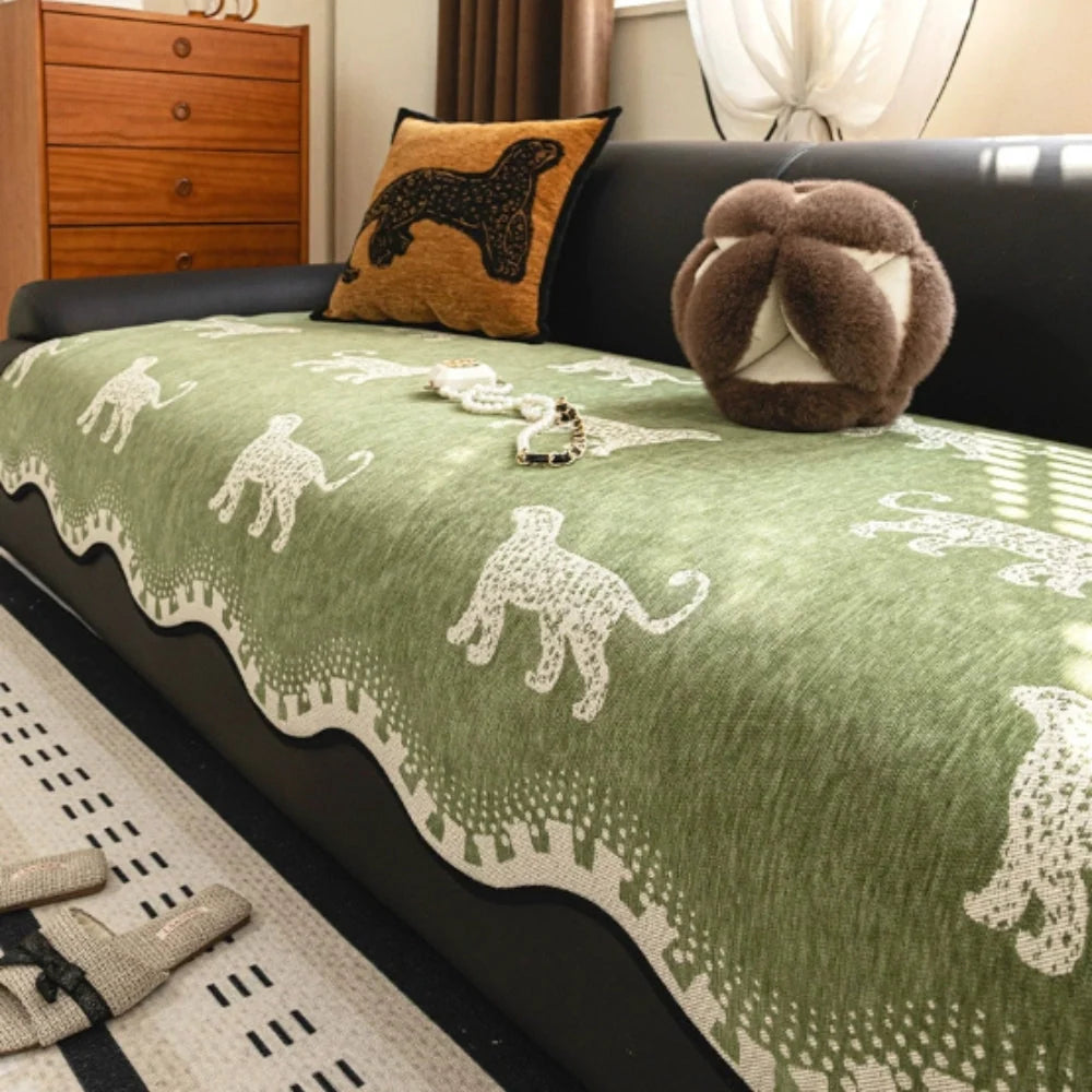 Sofa Cover Chenille Microfiber Non-Slip