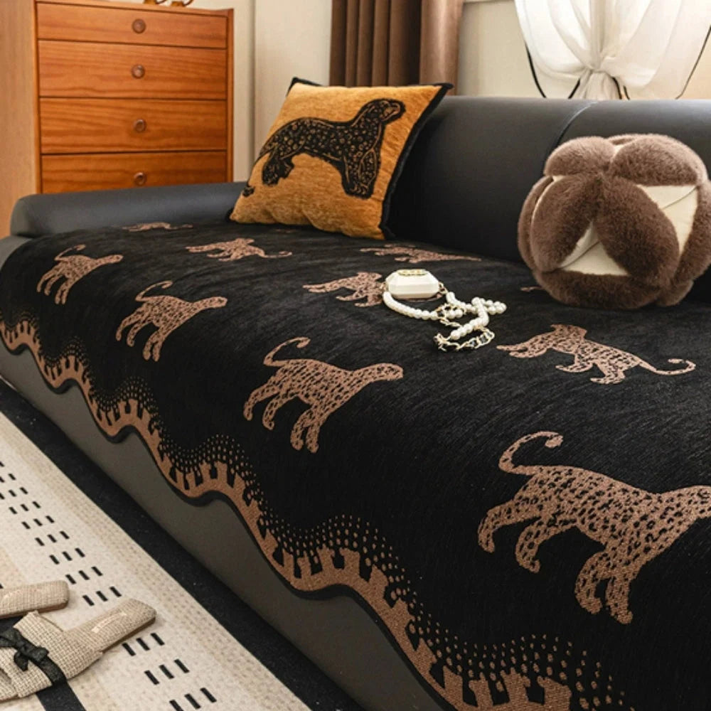 Sofa Cover Chenille Microfiber Non-Slip