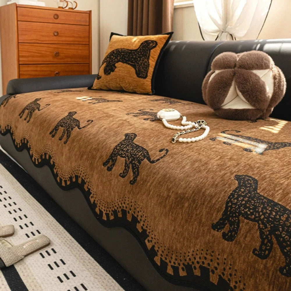 Sofa Cover Chenille Microfiber Non-Slip