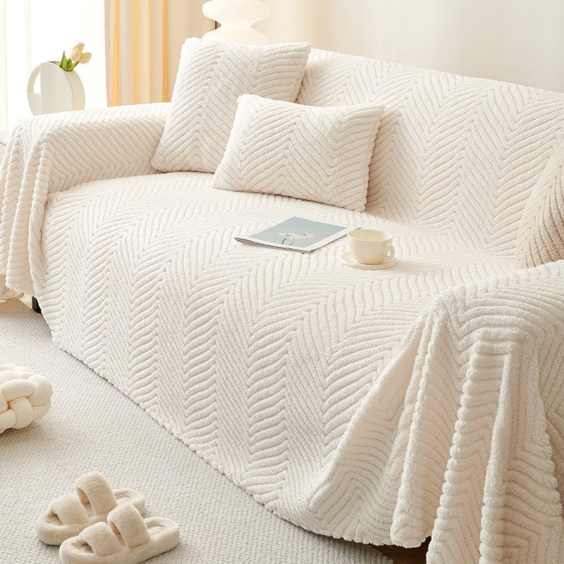 Sofa Cover Chenille Plush Anti-Slip & Machine Washable