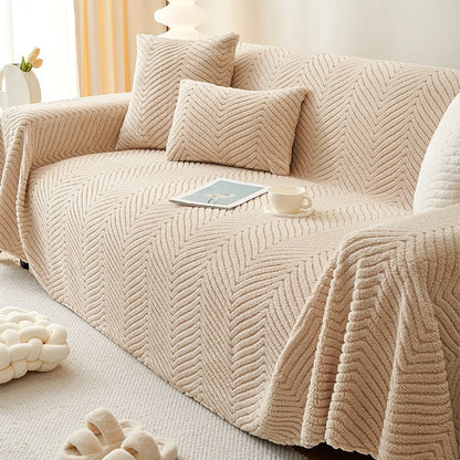 Sofa Cover Chenille Plush Anti-Slip & Machine Washable