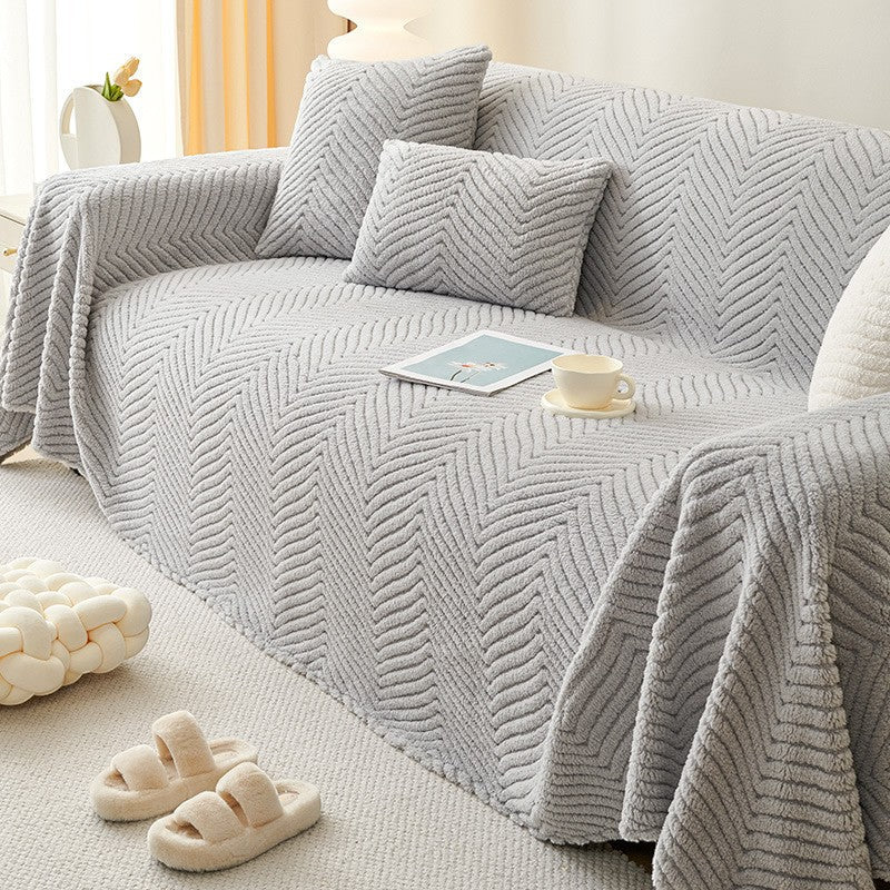 Sofa Cover Chenille Plush Anti-Slip & Machine Washable