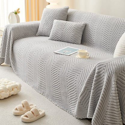 Sofa Cover Chenille Plush Anti-Slip & Machine Washable