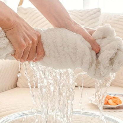 Sofa Cover Chenille Plush Anti-Slip & Machine Washable