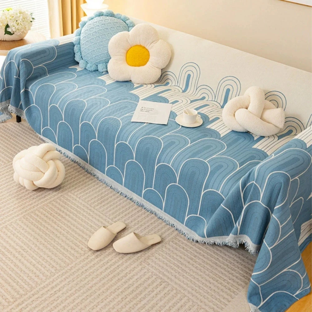 Sofa Cover Chenille Rainbow Arches Pet-Friendly & Machine Washable