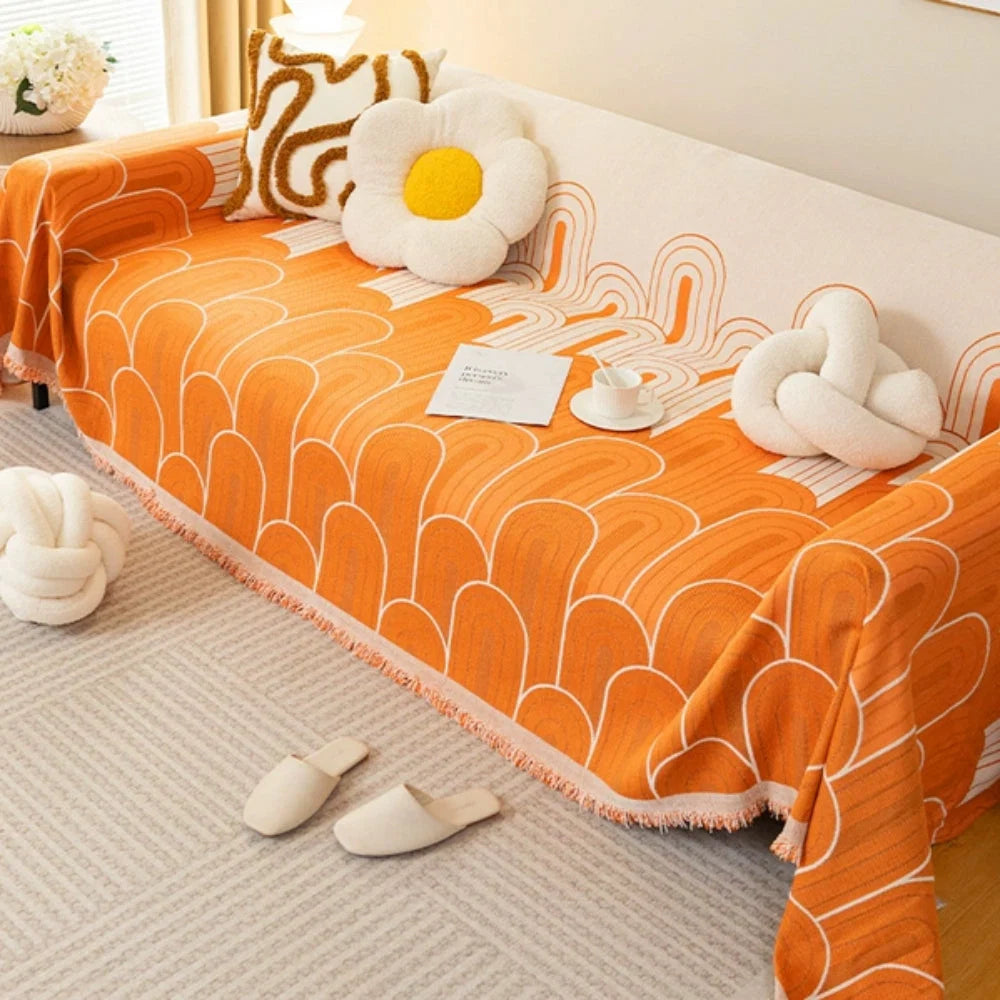 Sofa Cover Chenille Rainbow Arches Pet-Friendly & Machine Washable