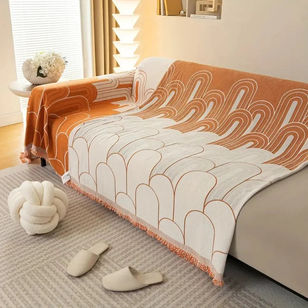 Sofa Cover Chenille Rainbow Arches Pet-Friendly & Machine Washable