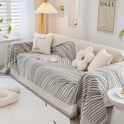 Sofa Cover Chenille Wave Pattern Machine Washable