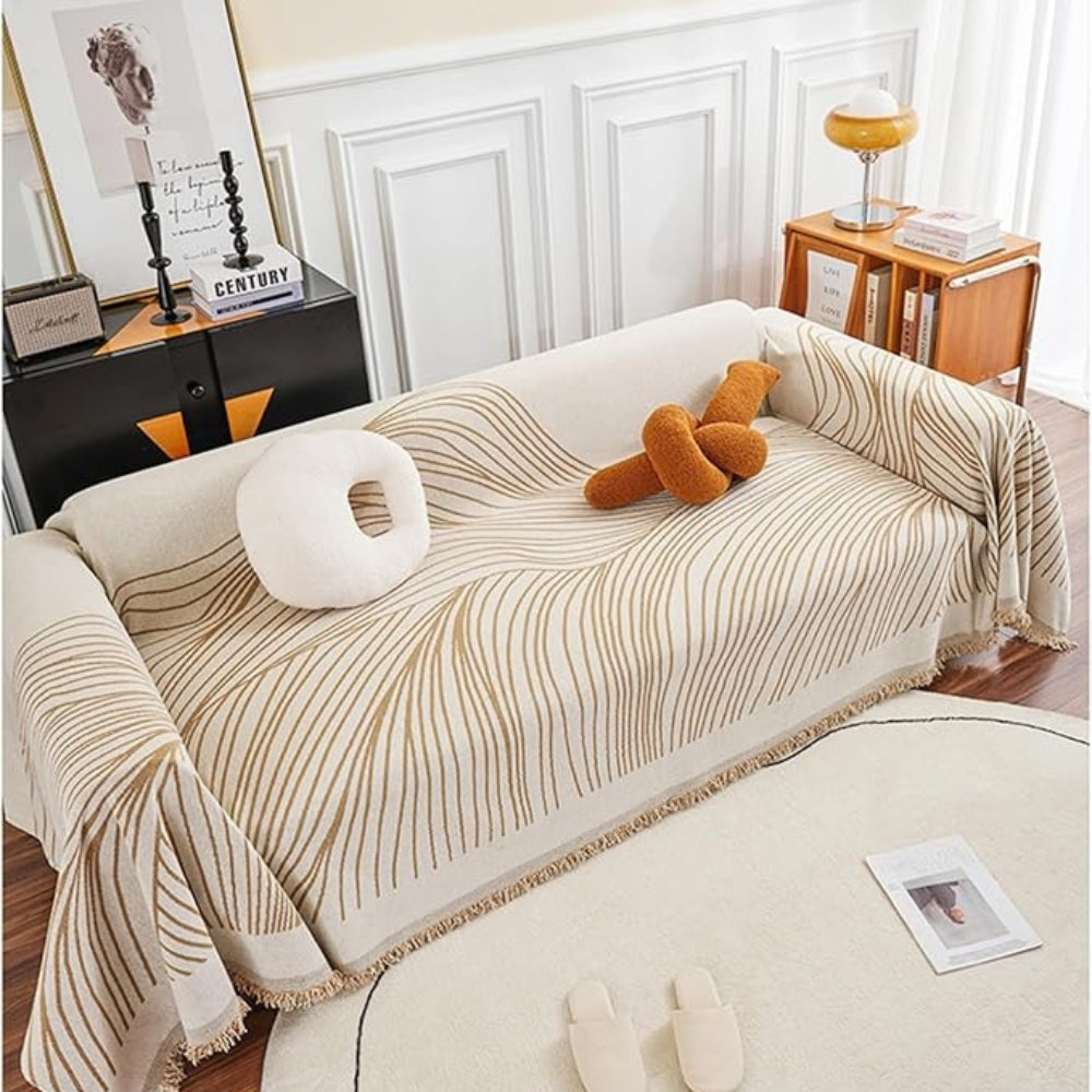 Sofa Cover Chenille Wave Pattern Machine Washable