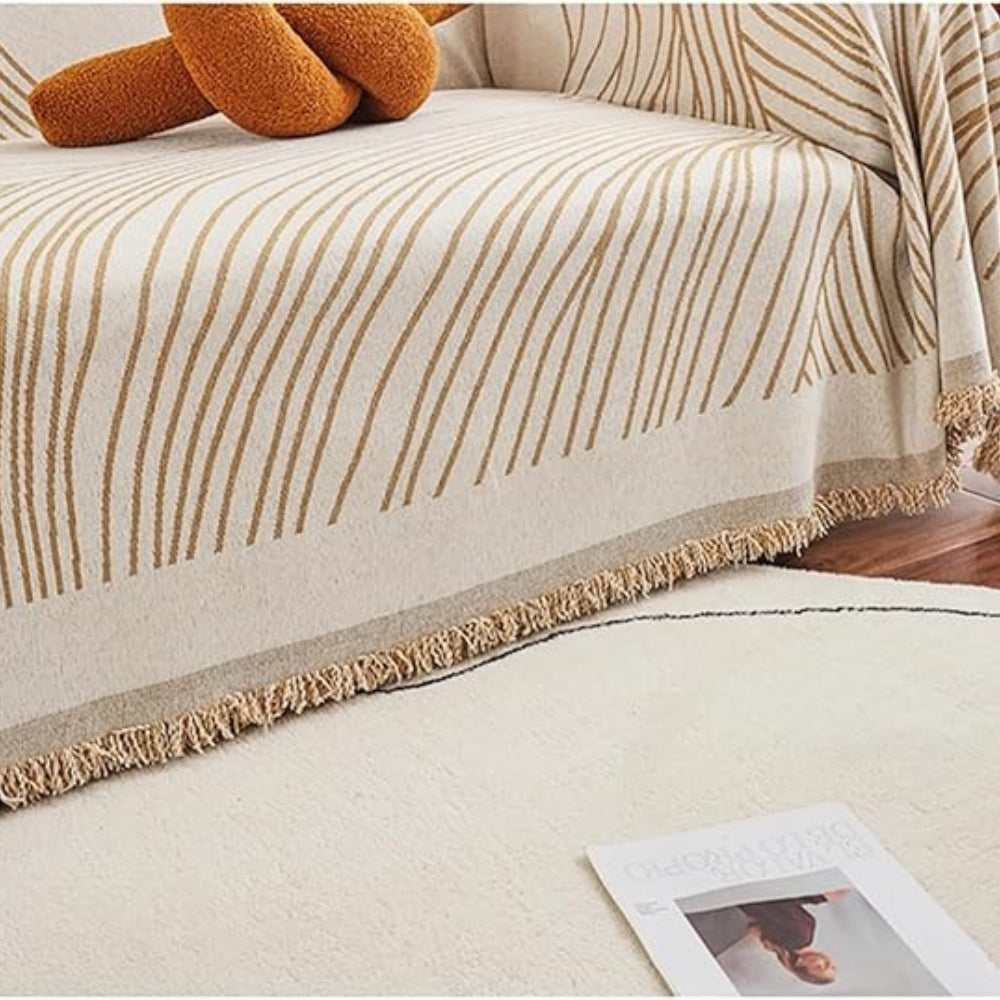 Sofa Cover Chenille Wave Pattern Machine Washable