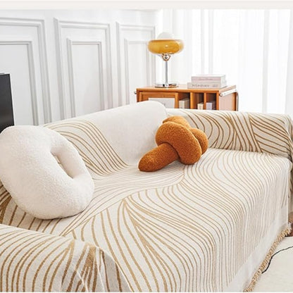 Sofa Cover Chenille Wave Pattern Machine Washable