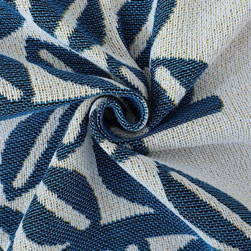 Sofa Cover Cotton-Linen Jacquard & Tassels Stain Resistant