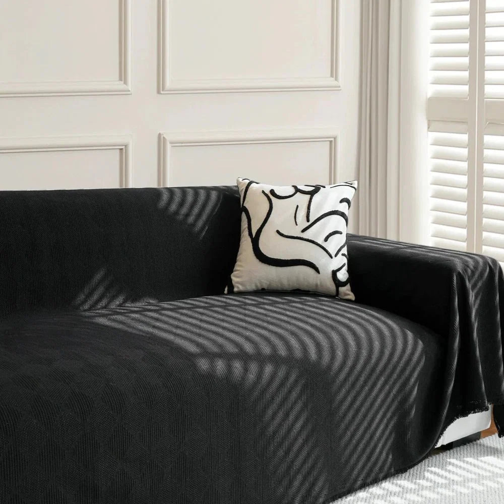 Sofa Cover Diamond Grid Chenille Pet Hair Resistant
