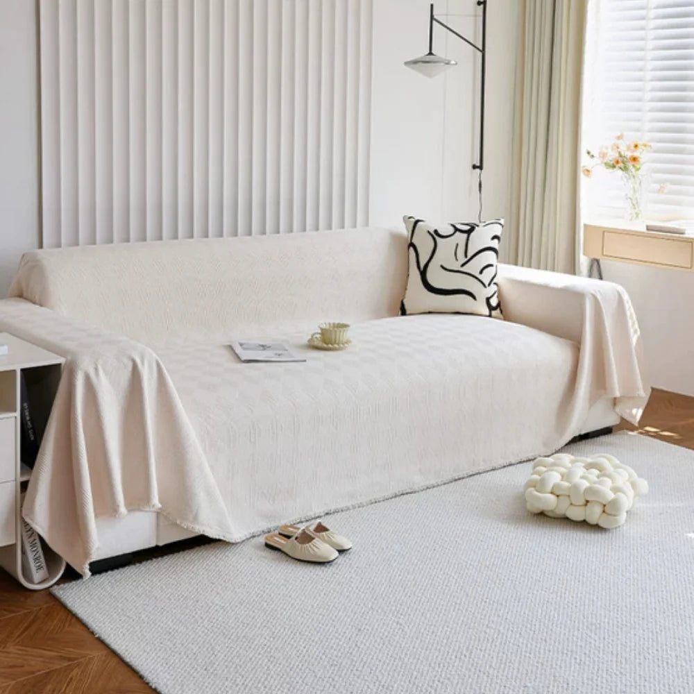 Sofa Cover Diamond Grid Chenille Pet Hair Resistant