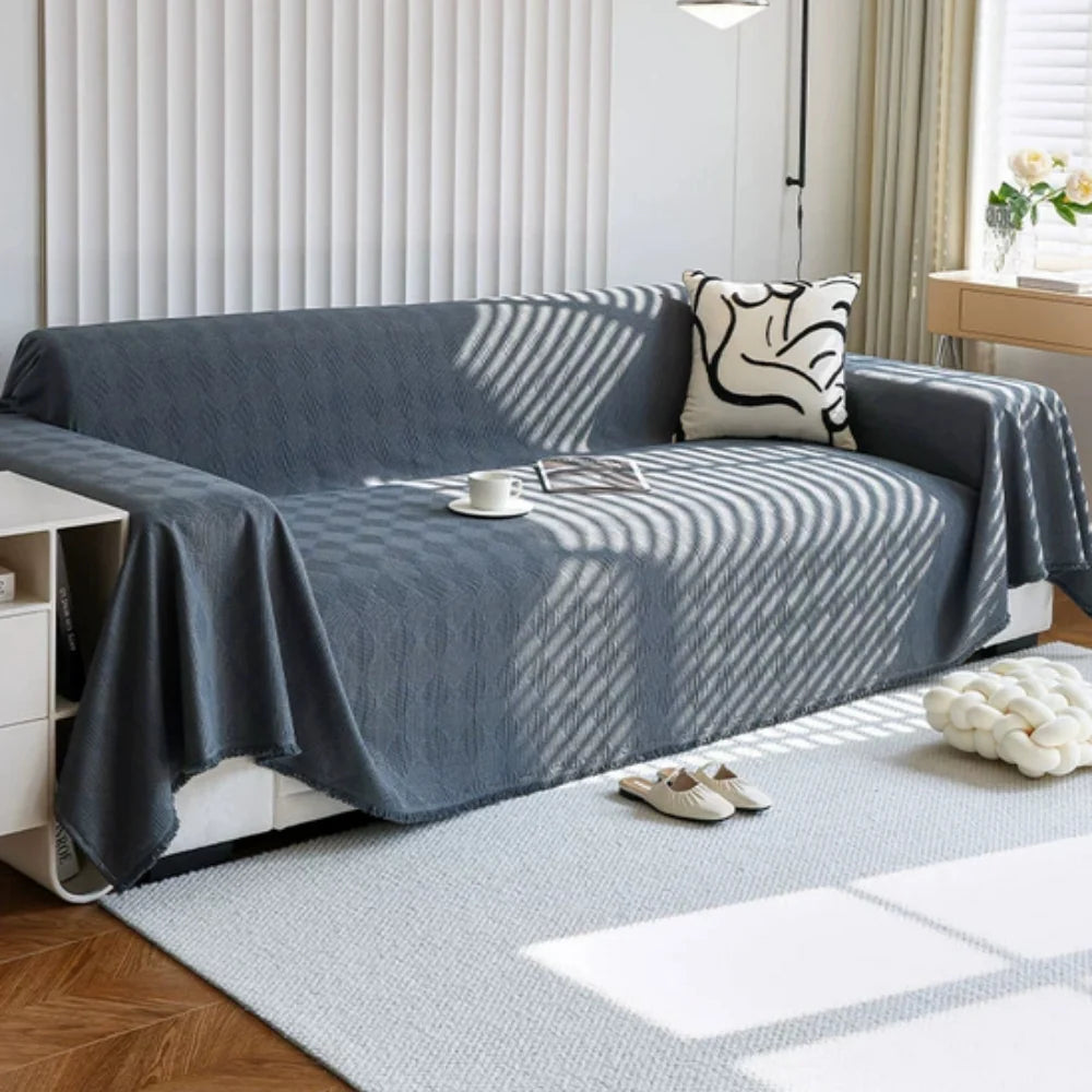 Sofa Cover Diamond Grid Chenille Pet Hair Resistant