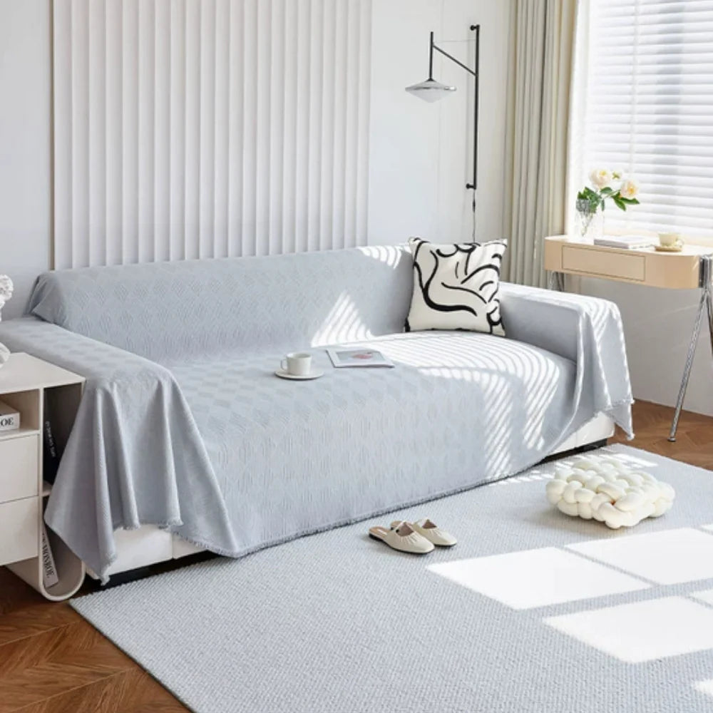 Sofa Cover Diamond Grid Chenille Pet Hair Resistant