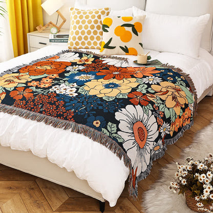 Sofa Cover Floral Tassel Pure Cotton & Machine Washable