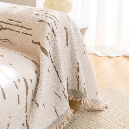 Sofa Cover Heavyweight Microfiber Jacquard Tassel Trim