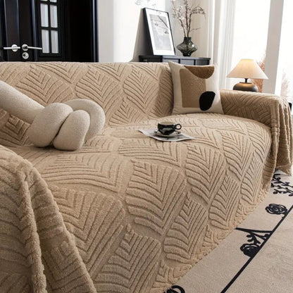 Sofa Cover Herringbone Fleece Cotton Blend Machine Washable