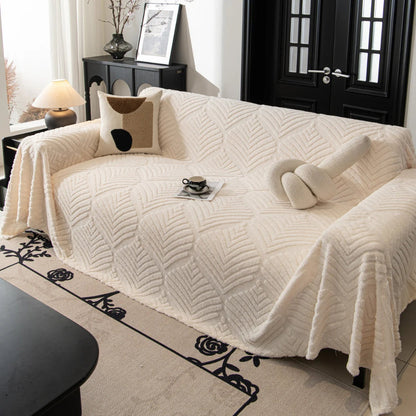 Sofa Cover Herringbone Fleece Cotton Blend Machine Washable