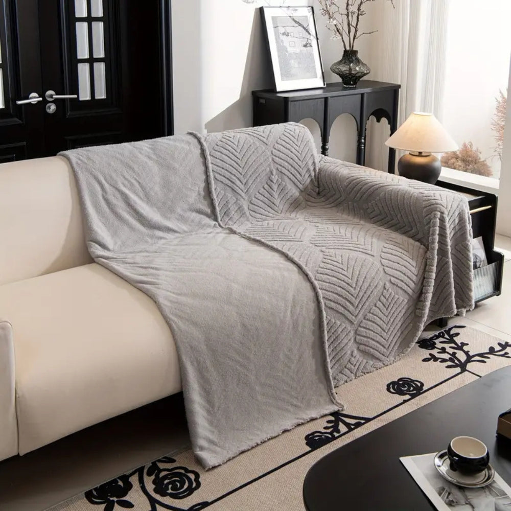 Sofa Cover Herringbone Fleece Cotton Blend Machine Washable