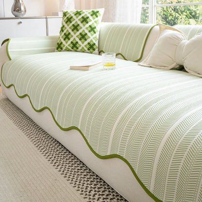 Sofa Cover Herringbone Microfiber Non-Slip