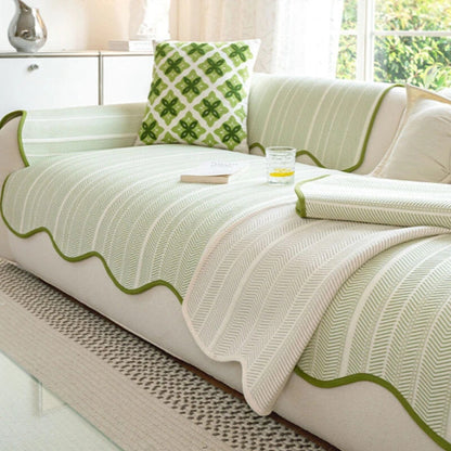 Sofa Cover Herringbone Microfiber Non-Slip