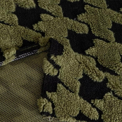 Sofa Cover Houndstooth Plush Microfiber Non-Slip Backing & Machine Washable