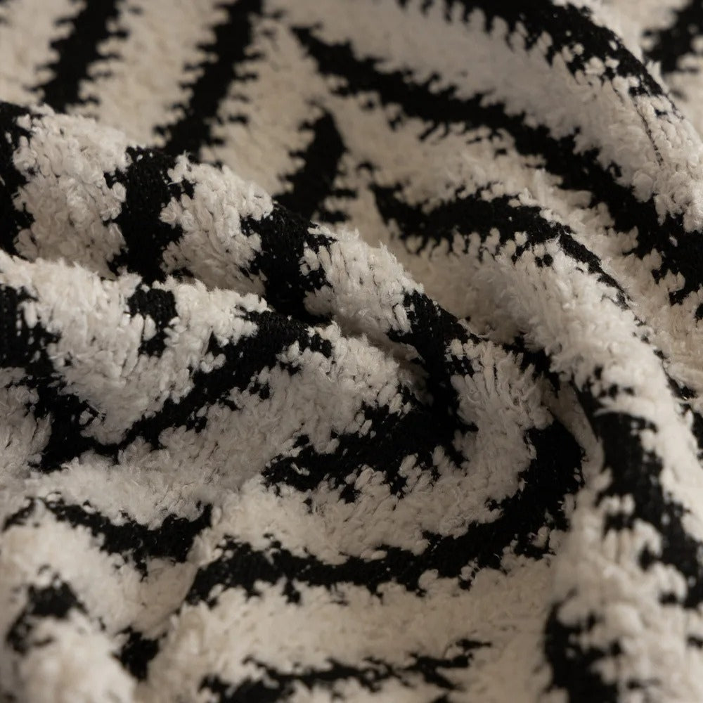 Sofa Cover Jacquard Knit Microfiber Blend & Tassel Fringe