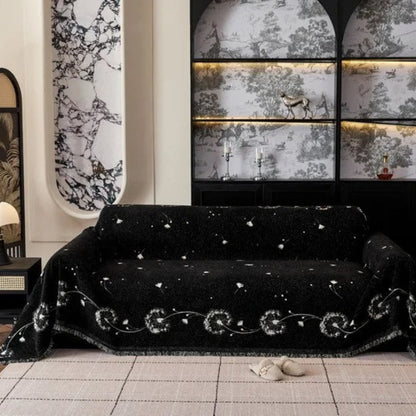 Sofa Cover Japandi Dandelion Print Breathable Microfiber Machine Washable