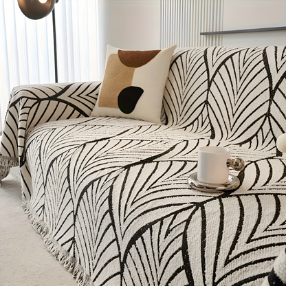 Sofa Cover Maple Leaf Microfiber Chenille Non-Slip Backing