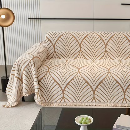 Sofa Cover Maple Leaf Microfiber Chenille Non-Slip Backing