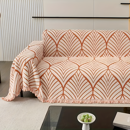 Sofa Cover Maple Leaf Microfiber Chenille Non-Slip Backing