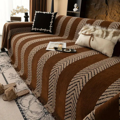 Sofa Cover Microfiber Chevron Geometric Print Machine Washable