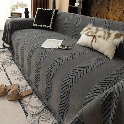 Sofa Cover Microfiber Chevron Geometric Print Machine Washable